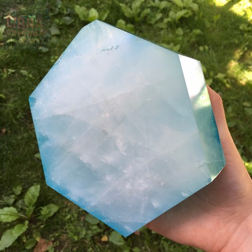 Tridecagon Sacred Geometry Crystal Grid Centerpiece Aqua Blue Quartz - Picture 2 of 11
