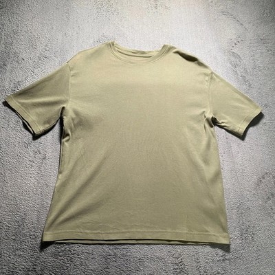 Primark T-Shirt Herren Medium Khaki Classic Rundhals Freizeit Basic