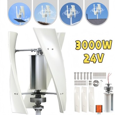 Nisorpa Windkraftanlage 3000W 24V Windgenerator vertikal Windrad Windturbine