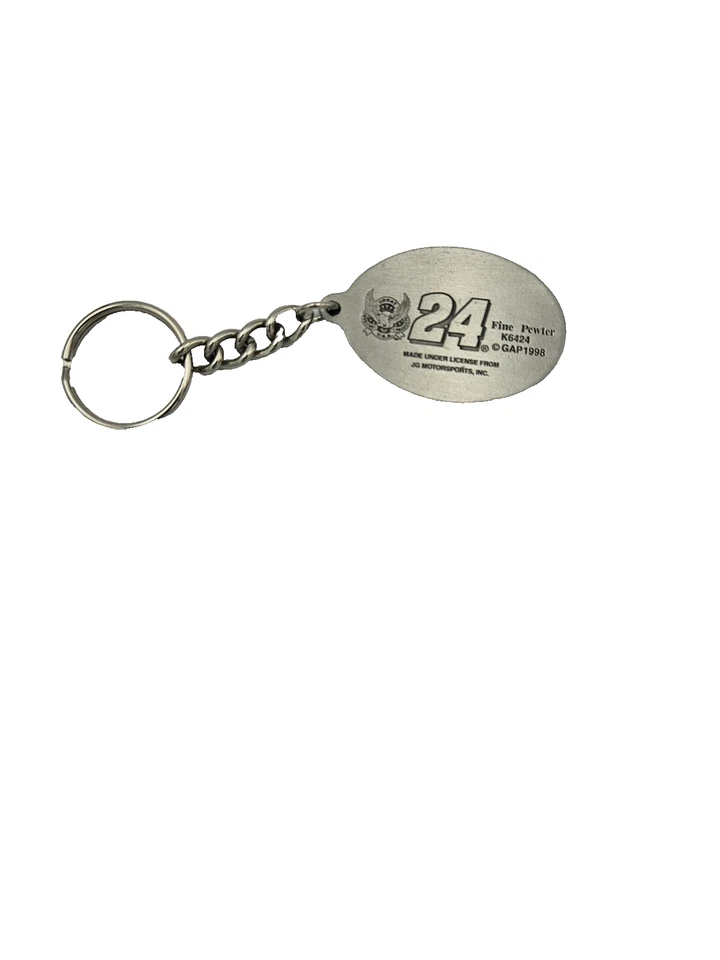 Jeff Gordon #24 Winston Cup Champion 1995 1997 1998 Pewter NASCAR Keychain - Image 2 of 3
