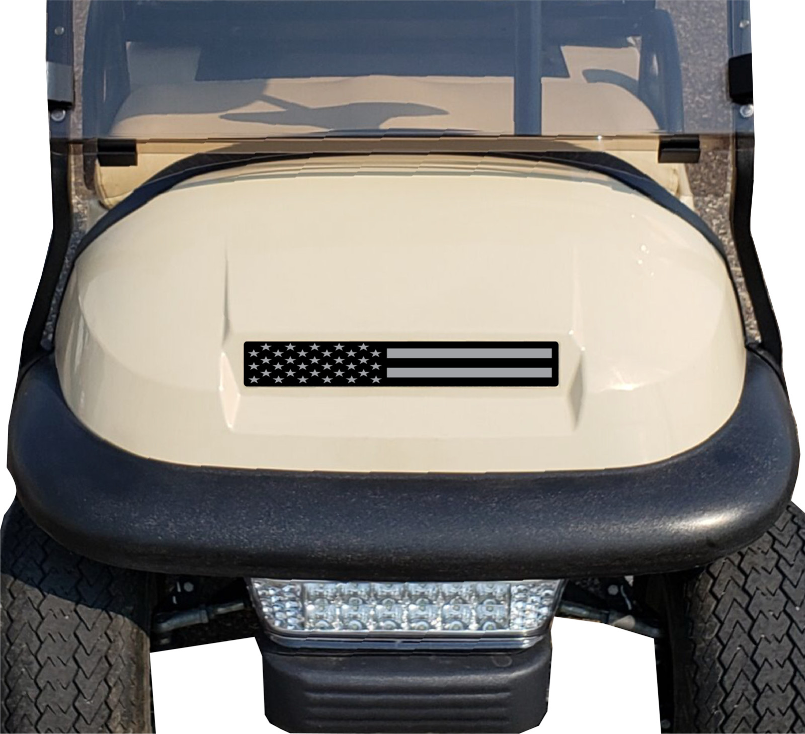 Embossed Metal Black & Grey American Flag Precedent Club Car