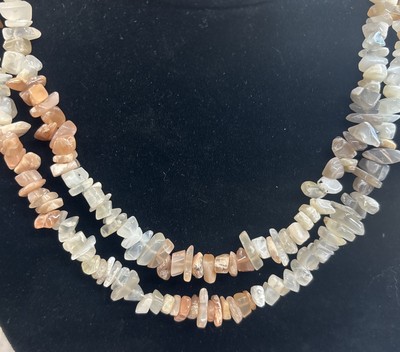 Multi  Moonstone chip beads 36 inch strand