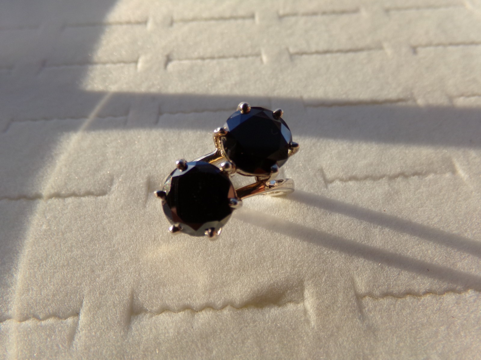 Black Stone Solid Sterling Silver 925 Ring Size 7… - image 1