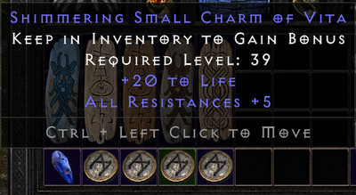 D2R Diablo II. Small Charm 20 life 5 all res. 5-20. PC SC Non-Ladder
