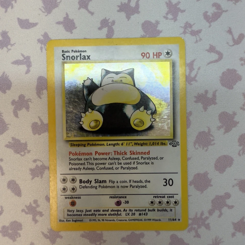 Pokemon TCG Snorlax 11/64 Jungle Set Unlimited WOTC Holo Rare Moderately Played - Image 3 of 4