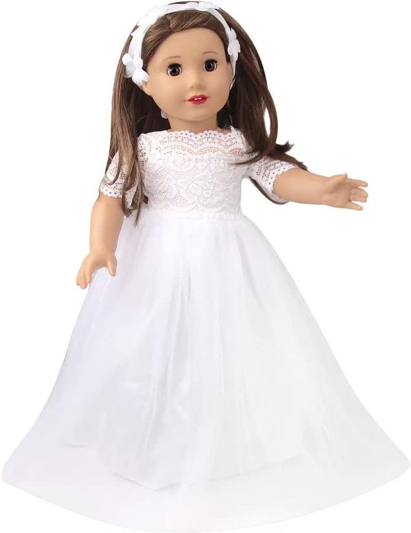 : White Satin Communion / Wedding Dress With