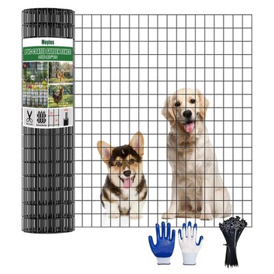 Moyios PVC Coated Welded Wire Mesh Fence, 24 in x 50 ft, 2x3 inch Mesh 15GA Heav