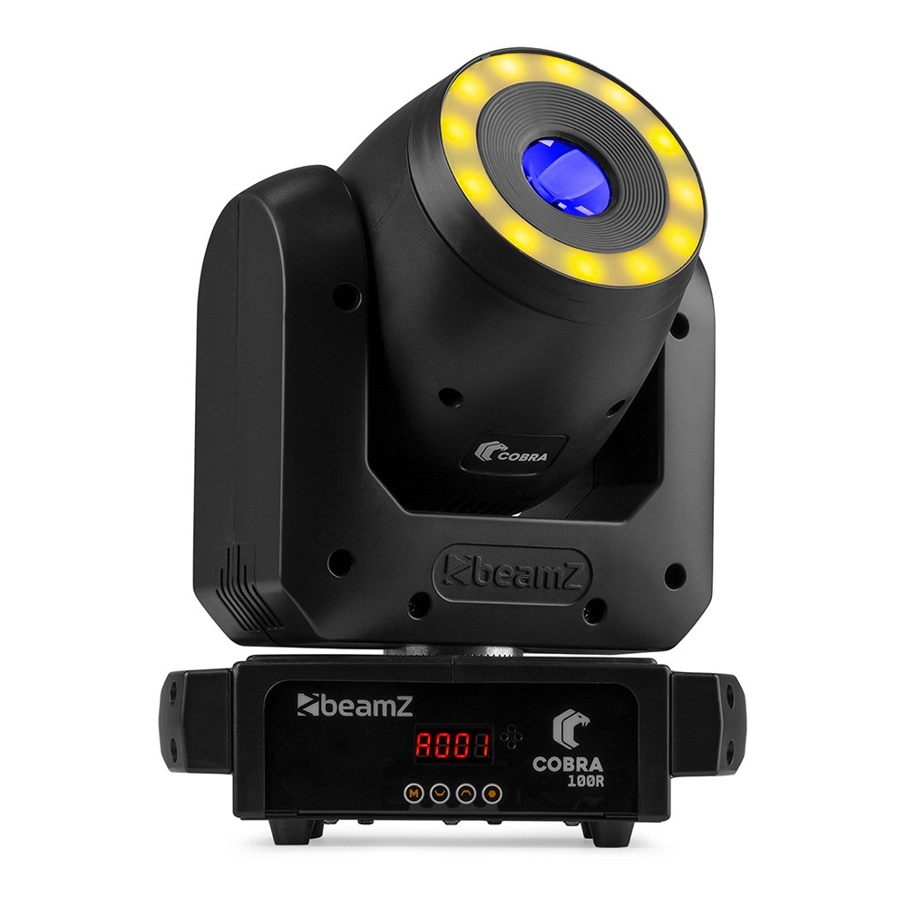 BeamZ Cobra 100R Moving Head Spot 100W LED Ring DJ Professional Lights