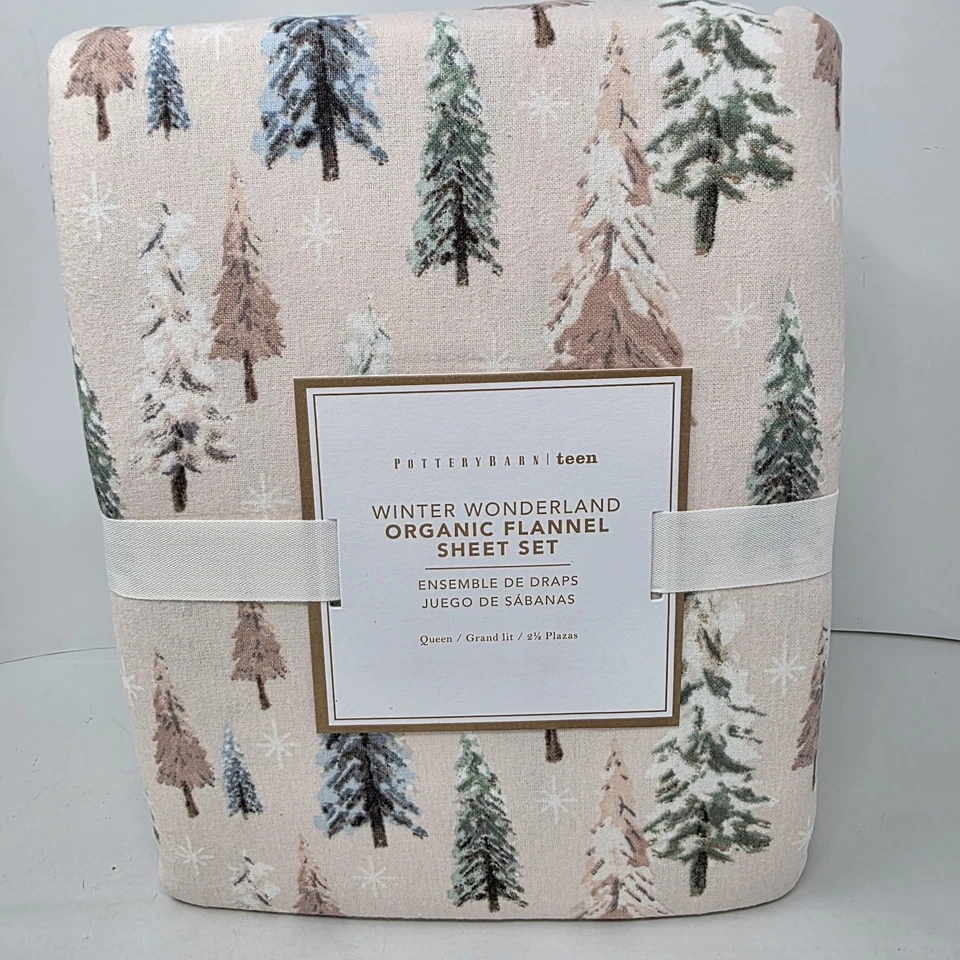 Pottery Barn Teen Winter Wonderland QUEEN Sheet Set Pink New - Image 3 of 3
