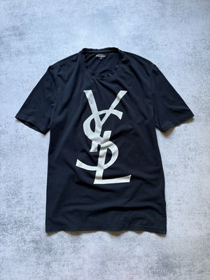 YVES SAINT LAURENT YSL イヴサンローラン ロゴTシャツ YVES SAINT LAURENT by TOM FORD YSL BIG LOGO NAVY BLUE T-SHIRT RARE
