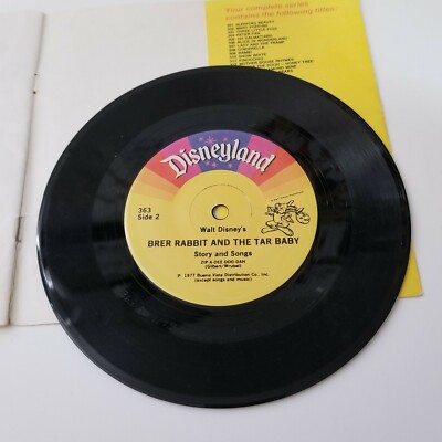 Disney Vintage Brer Rabbit and the Tar Baby Book and 33 1/3 Vinyl