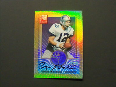 2000 DONRUSS ELITE ROGER STAUBACH PASSING THE TORCH AUTO CARD #'ED 2/5 READ!!!!