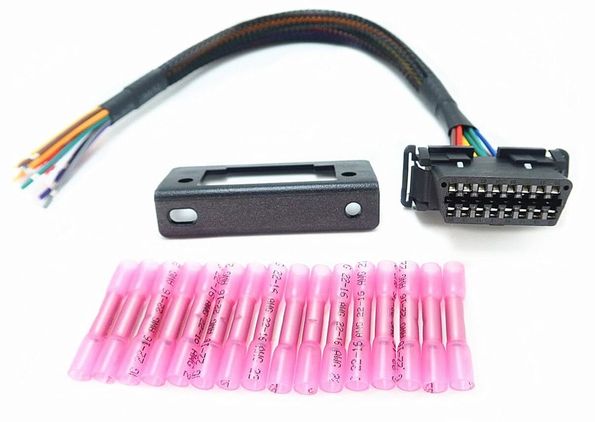 Obd2 J1962 Female To Open Pigtail Cable Bracket Obdii Port