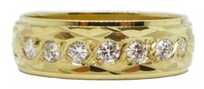 Lady's 14k yellow Gold 3.80 grams 5.80mm diamond .25ct wedding band size 6 3/4