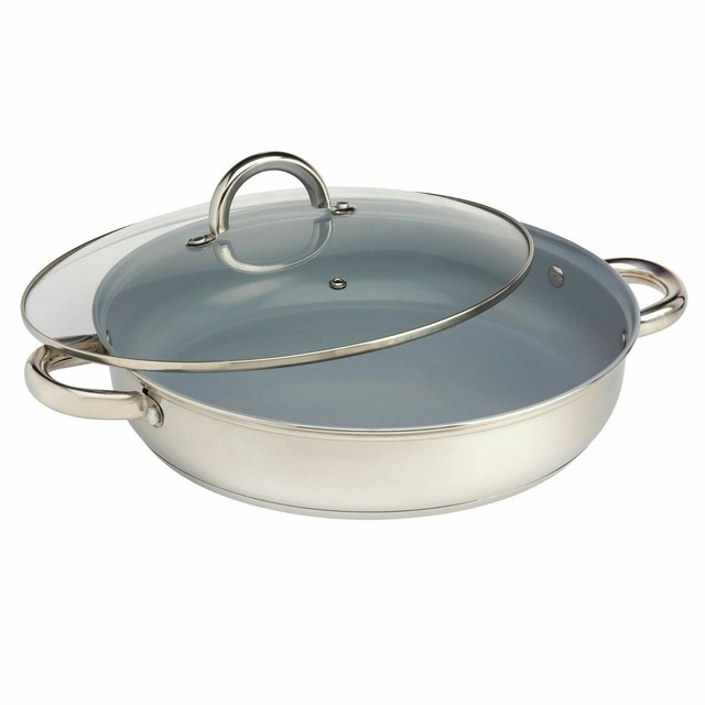 Cooks Professional 30cm Nonstick Frying Saute Pan With Glass Lid