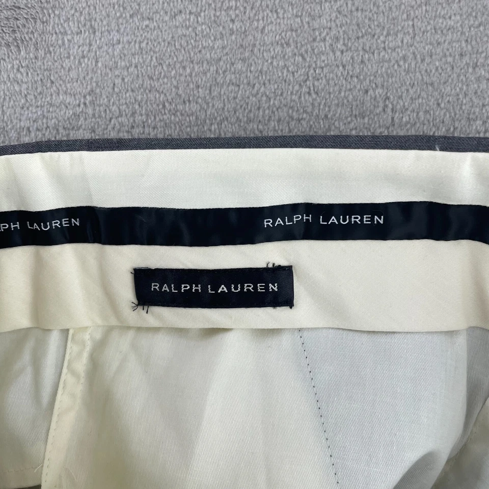 Pantalón Ralph Lauren Etiqueta Negra 34x30 Gris 100% Lana Frente Plano Nuevo con Etiquetas $450 Foto 2 de 4
