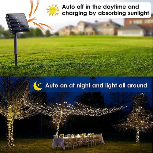 Solar Fairy String Lights 100/200/500 LED Outdoor Garden Christmas Party Wedding - Picture 8 of 26