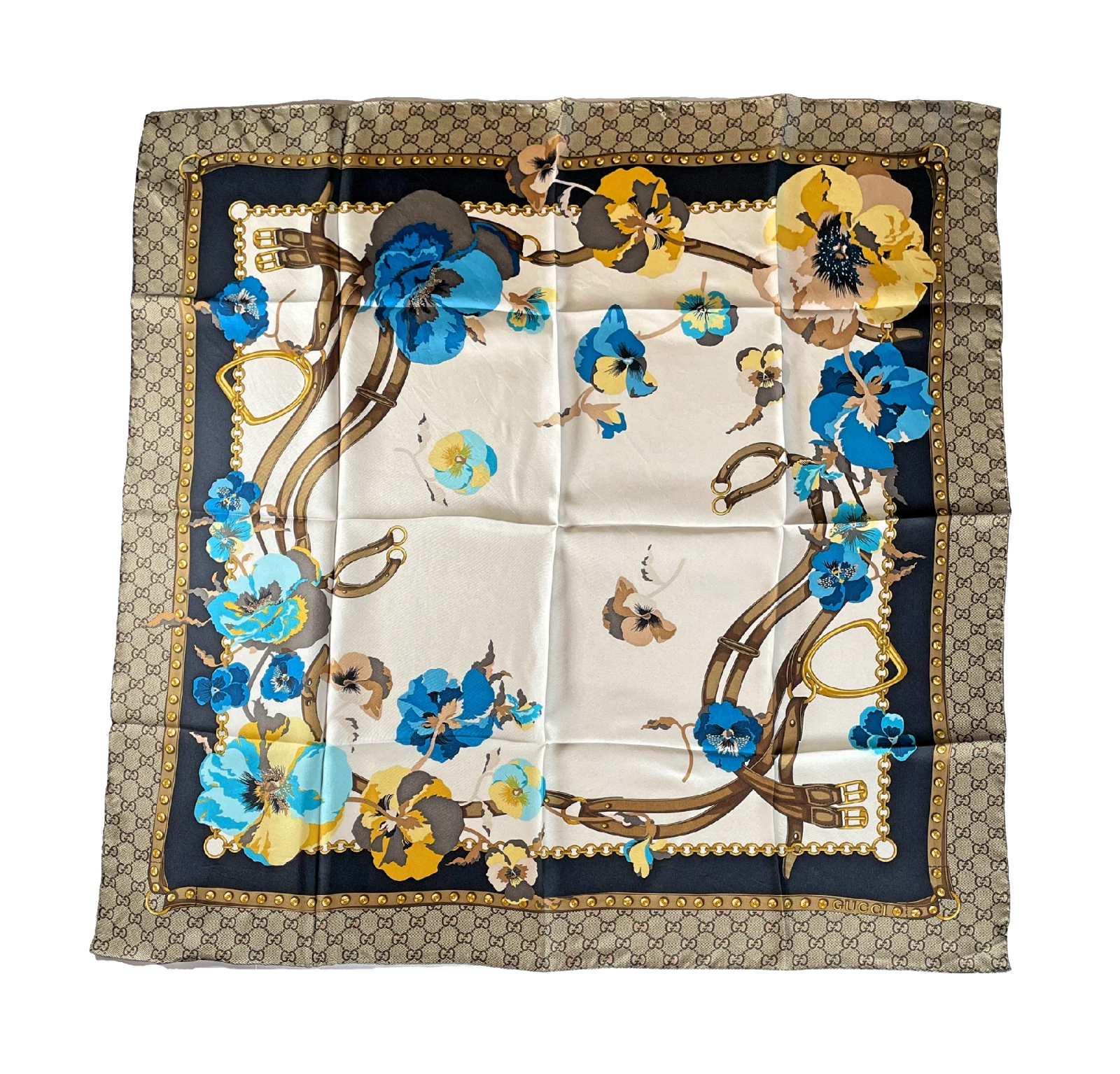 Foulard en soie logo Gucci Flora