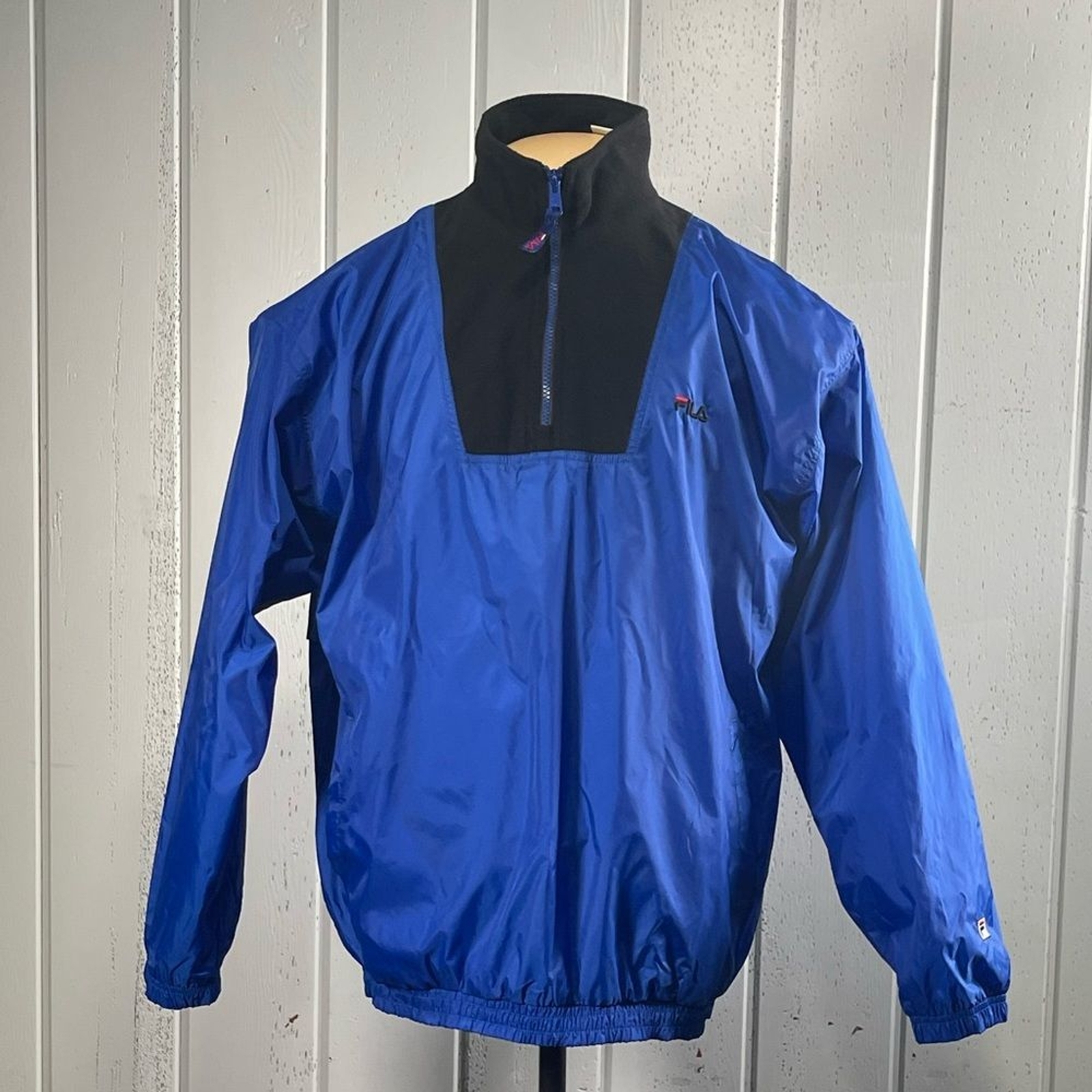 *Fila Pullover a vento uomo blu e nero con zip taglia L