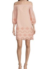 NWT Vince Camuto Women's Off the Shoulder Eyelet Shift Dress 4 $148