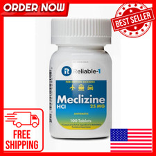     Reliable-1 Laboratories Meclizine HCL 25mg 100 Tablets 1 Bottle     