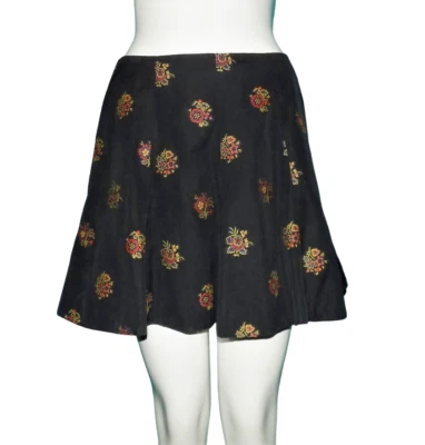 jupe KENZO vintage noire à fleurs Taille  40 FR - Photo 1/4