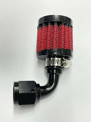 Fuel Cell Breather/Vent -8 AN 90 Degree Bend Female Fitting with Filter - Picture 4 of 5