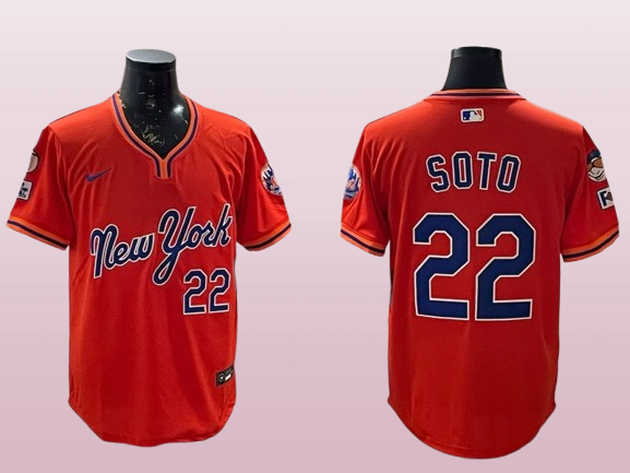 New York Mets - Juan Soto#22 Orange 2025 Spring Training Stitched
