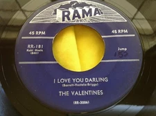 Original 1955 Doo Wop 45 : The Valentines ~ Hand Me Down Love ~ Rama RR-181