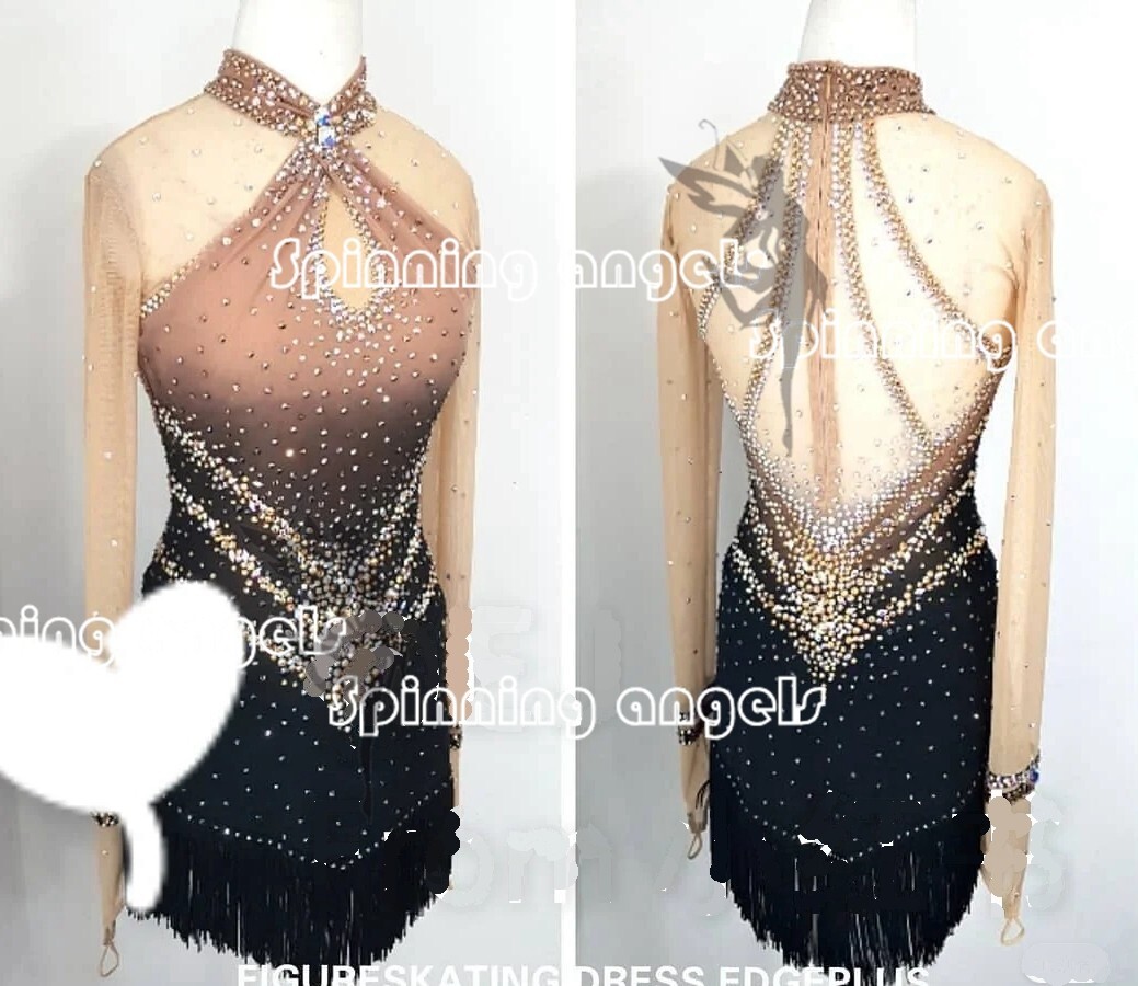 Ice Skating Figure skating Dress Gymnastics Costume brown dyeing black | eBay Ice Skating Figure skating Dress Gymnastics Costume brown dyeing black | eBay