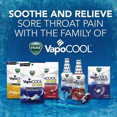 Vicks VapoCool Sore Throat Spray Winterfrost Benzocaine & Menthol 6 FL oz