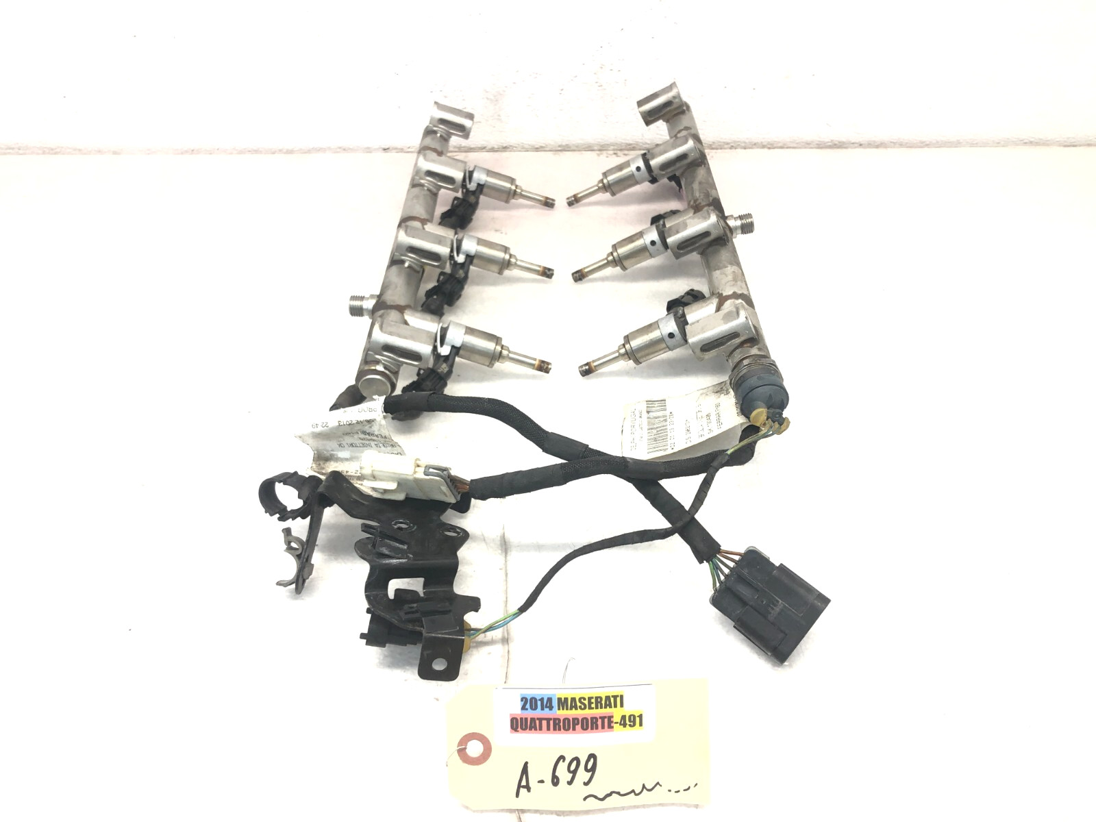 2014-2019 MASERATI QUATTROPORTE AWD 3.0L V6 FUEL INJECTORS WITH FUEL RAILS OEM