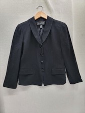 Ellen Tracy Linda Allard Black 4 button Blazer Jacket Size- 8 Petite