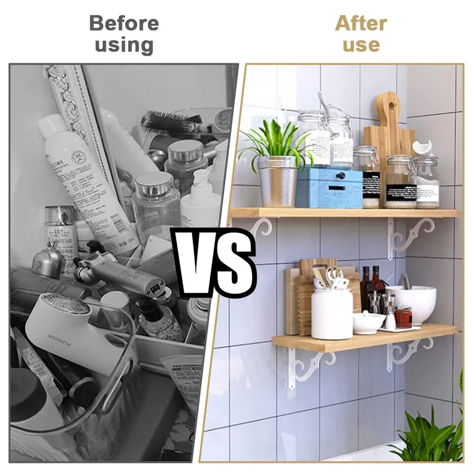 4 Pièces Equerre Fer Forge 140 x 110mm Equerre Etagere Équerre pour Étagere M... - Photo 3/4