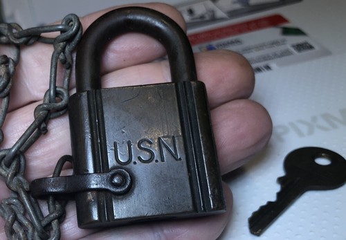 Antique YALE MADE FOR USN Original Key Springs Open Nice One