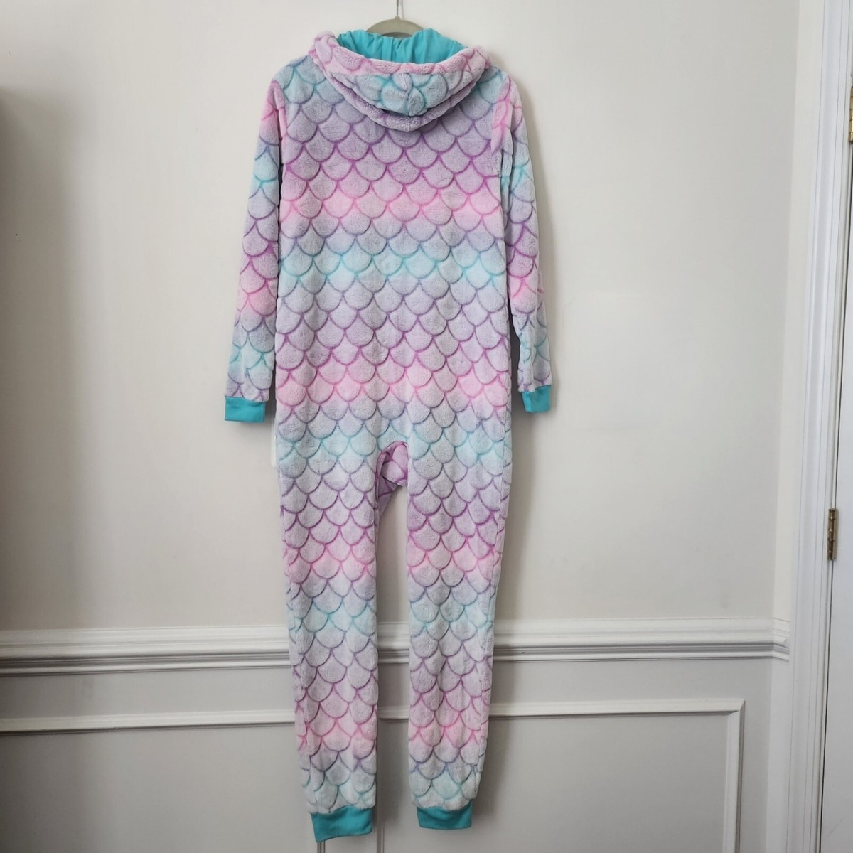 Cat & Jack Overall Plush Fleece Mermaid Rainbow Hooded