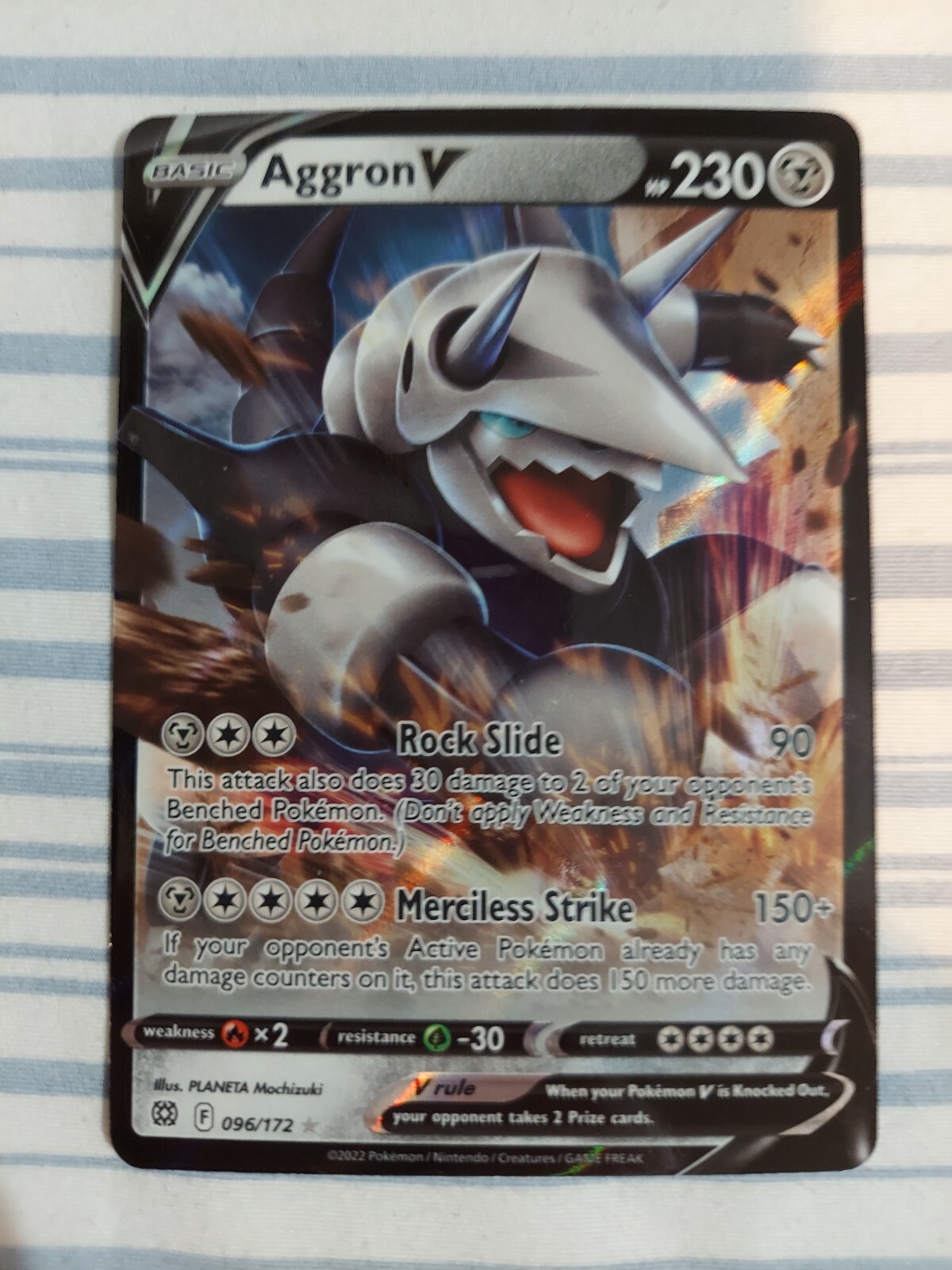 Aggron V 096/172 Brilliant Stars NM Ultra Rare Pokemon Card