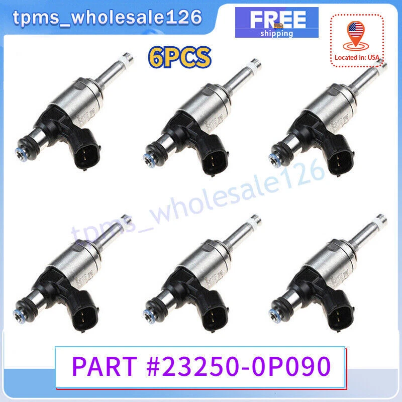 6x Inyectores de combustible 23250-0P090 para Toyota Highlander Sienna Tacoma 2017-19 3,5 L Foto 2 de 4