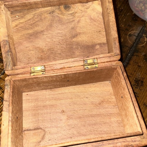 Vintage Hand Carved Floral Wooden Jewelry Box India Storage Box - Picture 4 of 6