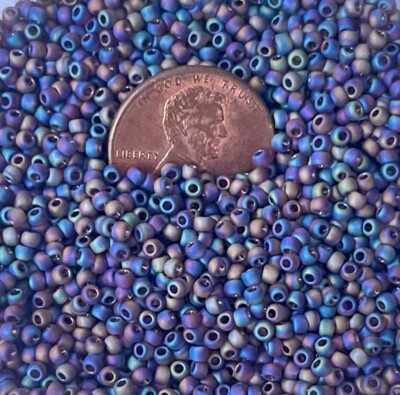 11/0 Fine Japanese TOHO Round Glass Seed Beads Opaque Frosted Rainbow Iris10g