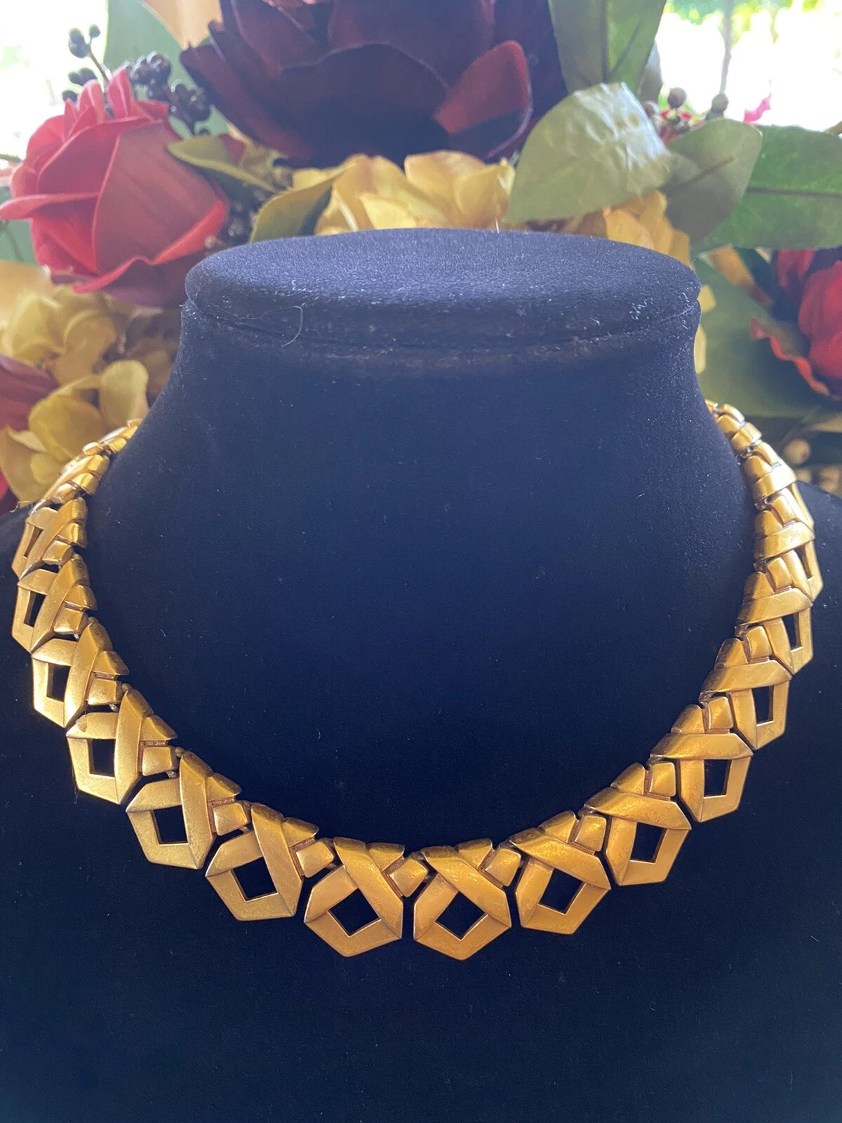 SAINT LAURENT (YSL) Collana Collare Vintage Yves Saint Laurent YSL Tono Bronzo
