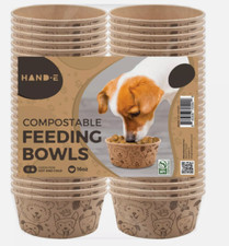 15 Small Dog Bowls - Compostable Disposable Feeding Bowls for Dogs and Cats