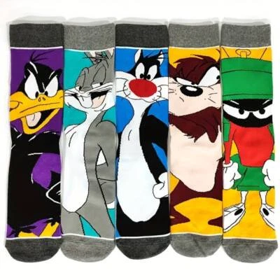 Mens Looney Tunes Cartoon Novelty Character Socks (lot) UK 6-11