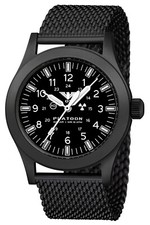 KHS Herren-Armbanduhr Platoon Solar Meshband Schwarz PLABSSF.MB