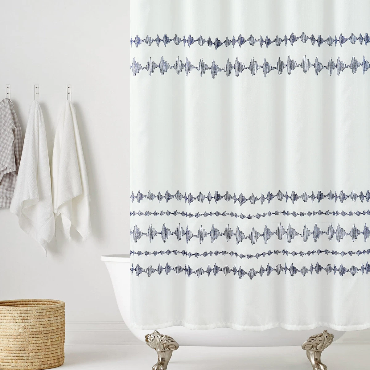 Embroidered shower curtain outlet