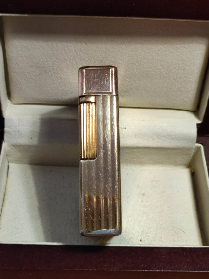 Accendino Dupont D-57 oro revisionato e funzionante briquet ancien - Immagine 3 di 4
