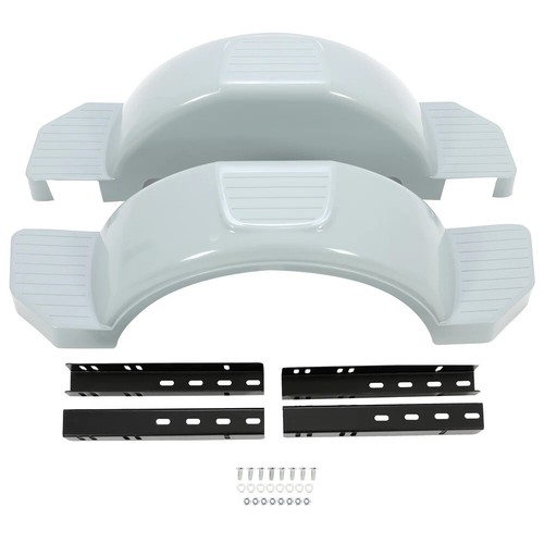 GRAY 2 SINGLE AXLE TRAILER FENDERS FOR 13" WHEELS TIRES SKIRT BOAT PAIR