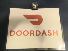 A+ Doordash Logo Delivery Driver Sign+Suction Cup W/Clip Mount Windshield 9x12"