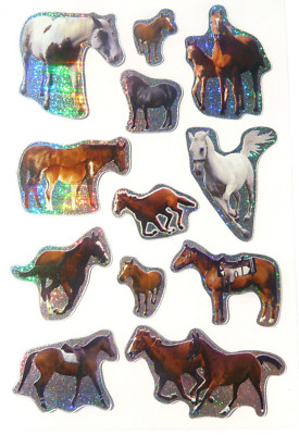 Pferd & Pony Aufkleber Kinder Karten basteln Deko Etiketten für Kinder LS27