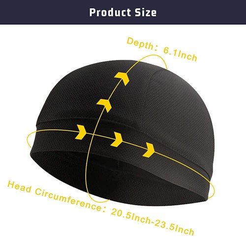 Cooling Moisture Sweat Wicking Dome Skull Cap Sport Helmet Liner Bald Beanie Hat - Picture 9 of 19